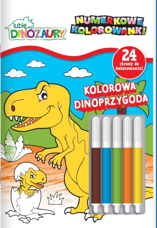 Kolorowa Dinoprzygoda.  Lubię Dinozaury. Numerkowe kolorowanki - 978-83-8282-277-9