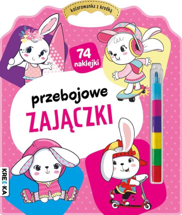 Przebojowe zajączki. Kolorowanka z kredką - 978-83-8249-642-0