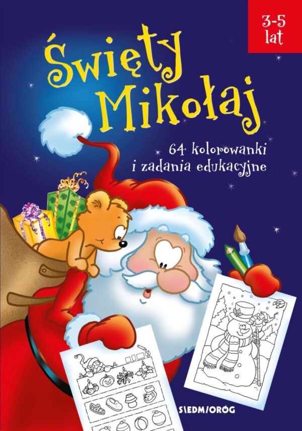 Święty Mikołaj. 64 kolorowanki i zadania edukacyjne - 978-83-66339-48-4