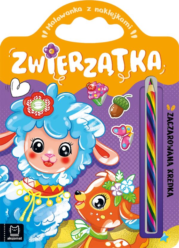 Zwierzątka. Malowanka z naklejkami. Zaczarowana kredka - 978-83-8213-869-6