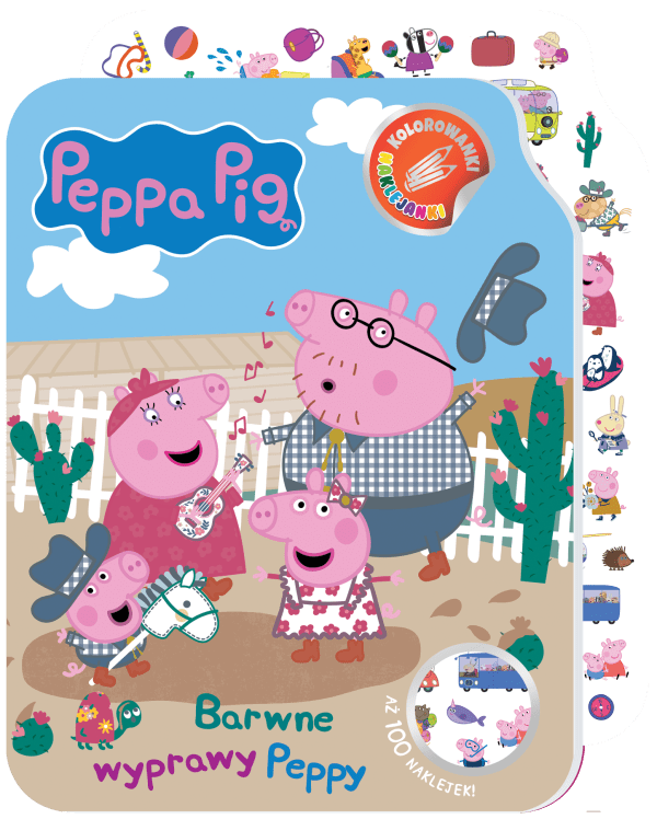 Barwne wyprawy Peppy. Świnka Peppa. Kolorowanki naklejanki - 978-83-8282-698-2