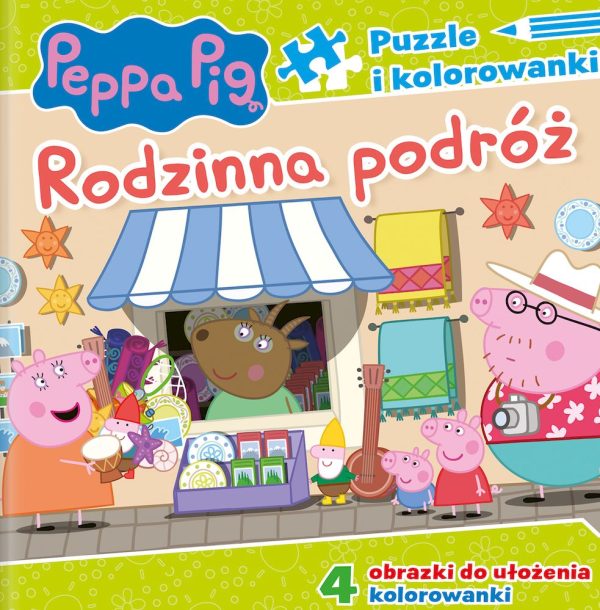 Rodzinna podróż. Puzzle i kolorowanki. Świnka Peppa - 978-83-8282-229-8