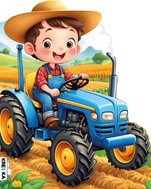 Traktor z rolnikiem. Kolorowanka z brokatem - 978-83-8249-716-8