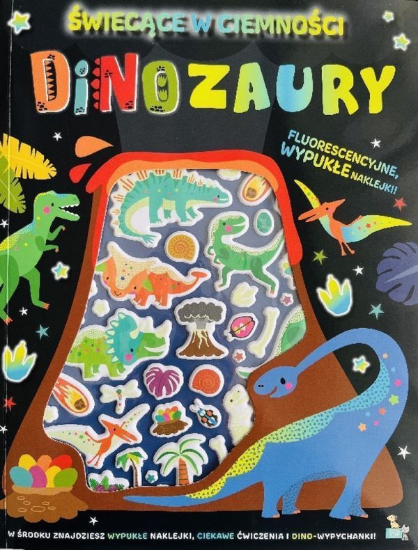 Dinozaury. Wypukłe naklejki świecące w ciemności - 9788367058230