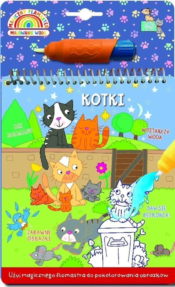 Kotki. Malowanka z wodnym flamastrem - 9788367058735