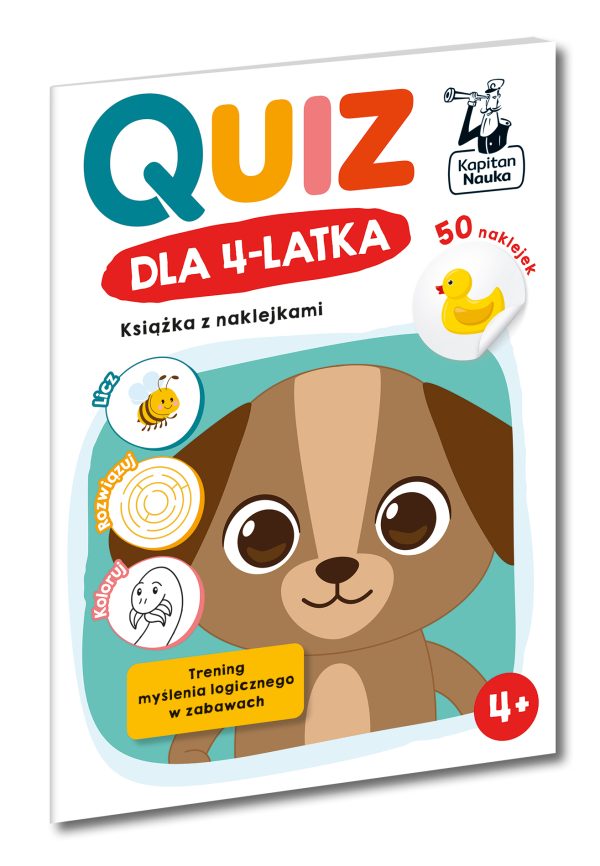 Quiz dla 4-latka. Książka z naklejkami - 978-83-68044-35-5