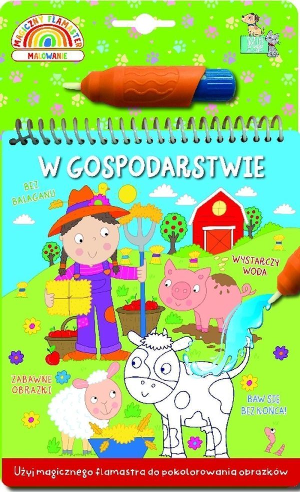 W gospodarstwie. Malowanka z wodnym flamastrem - 9788367058742