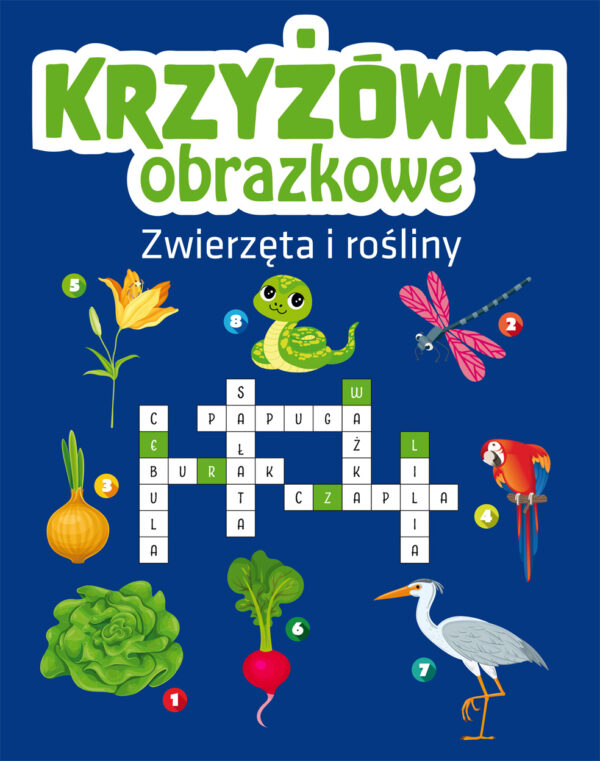 Zwierzęta i rośliny. Krzyżówki obrazkowe - 9788368033304